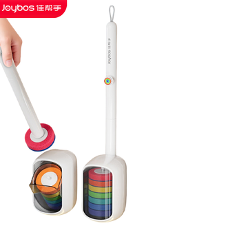 佳帮手  一次性壁挂马桶刷家用无死角新款海绵卫生间洗厕所清洁刷子 彩虹马桶刷【带替换头*7枚】