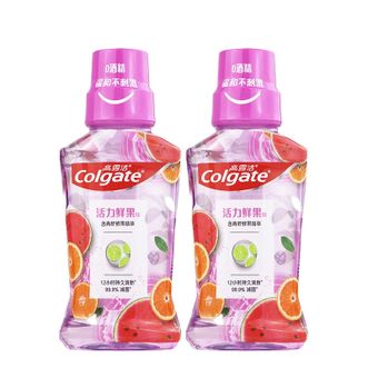 高露洁（Colgate）贝齿鲜果薄荷漱口水500ml×2（新老包装随机发货）