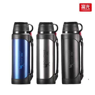 富光（FUGUANG）  1900ml大容量保温壶 FGA布拉格真空旅行壶 FZ186062-1900 户外 旅行 长效保温 一盖双用 304不锈钢1.9L 可调节背带 携带方便