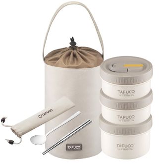 泰福高（TAFUCO）  1.55L不锈钢三层【带包+餐具】饭盒 T5391