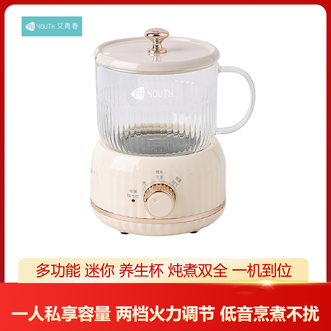 艾青春（AIYOUTH）  600ML精巧容量迷你办公室煮茶器家用小型花茶壶玻璃杯身养生杯