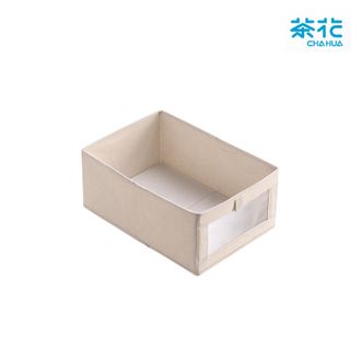 茶花  可折叠收纳箱 布艺衣物收纳盒 抽屉式衣柜 衣服储物箱 无分格 1只装