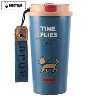 杯具熊（beddybear）   云端双饮咖啡杯600mL 高颜值双饮杯316不锈钢保温杯户外便携随行水杯 好奇汪