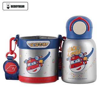 杯具熊（beddybear）   妙趣保温杯 男女商务学生大容量高颜值杯套背带便携户外水杯 银河乐迪-480ml