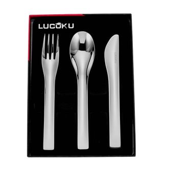 路卡酷（LUCUKU）  304不锈钢牛排刀叉勺  3件套  儿童波特餐具吃牛排刀叉西餐餐具