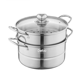 德铂（Debo）  希贝尔蒸锅28cm 家用厨房烹饪双层不锈钢蒸锅多用蒸汤锅电磁炉明火通用