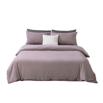 生活元素  麻灰色/豆沙色织全棉水洗四件套SZ-223C/SZ-224C