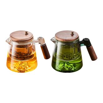 GIANXI  捷安玺观山飘逸杯泡茶壶新款高端茶水分离器家用玻璃内胆茶具650ml TBP1610-01