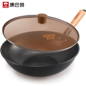 康巴赫  中华老铁锅32CM健康无涂层深层氮化防锈精铁炒锅CZH-32A1