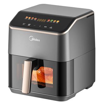 美的/Midea  空气炸锅 不用翻面 家用全自动 可视电炸锅薯条机 5.3L实用大容量 KZC539J5