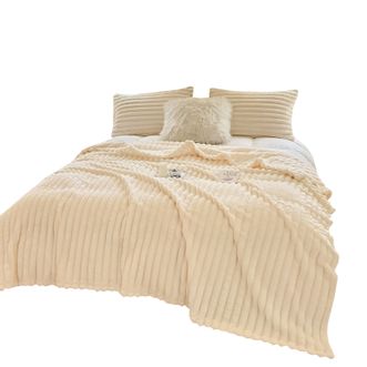 南方生活  兔毛绒多功能毛毯-淡雅生活