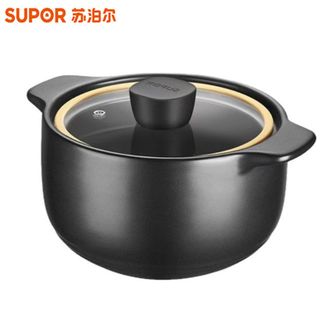 苏泊尔（SUPOR）  新陶养生煲4.8L容量可视玻璃盖陶瓷煲砂锅耐高温煲汤锅家用炖锅