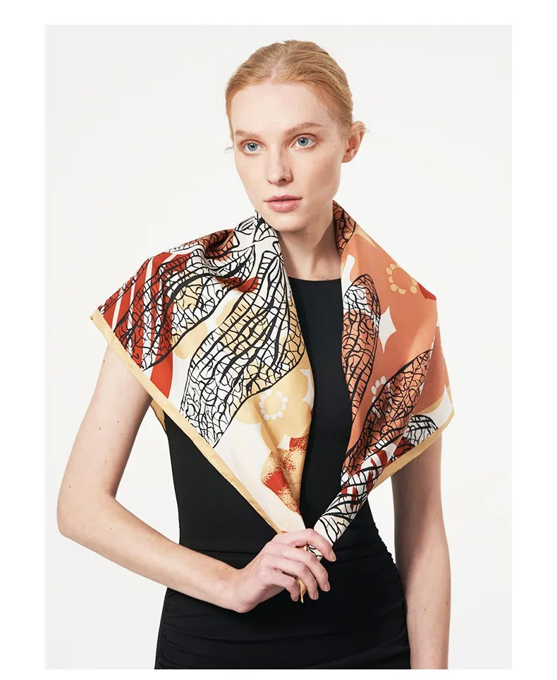 玛丽亚.古琦(marja kurki)  真丝大方巾翼之美棕色1nn120170