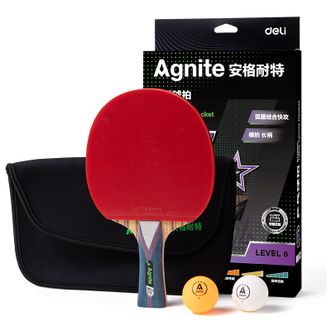 得力（deli）  安格耐特系列六星级乒乓球拍横拍(单只装) FH256
