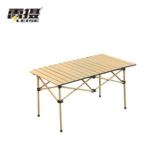 雷摄  便携式餐桌 95cm圆管折叠桌（喷涂工艺）卡其色