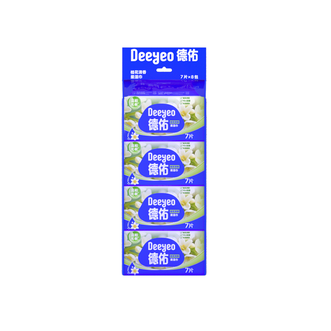 德佑/Deeyeo  桂花清香柔湿巾7片*8包/提*3提