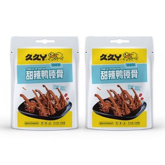 久久丫  甜辣鸭锁骨120g*2  辣味零食