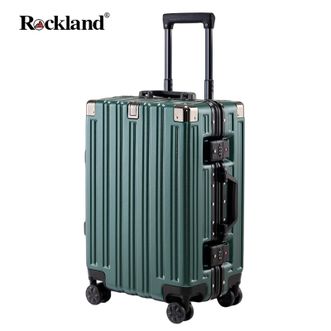 洛克兰/ROCKLAND  先锋系列铝框硬箱款前置挂钩铝框硬箱行李箱 男女结实耐用拉杆箱旅行箱 铝框-墨绿24寸