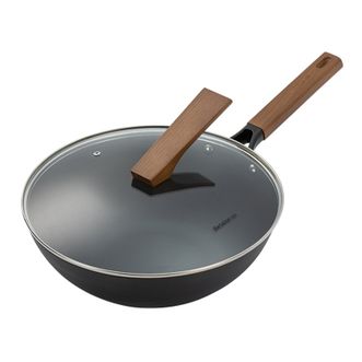 佰造BAIZAO  精铁炒锅32cm 爆炒铁锅家用无涂层物理防粘炒菜锅 燃气明火专用 BZ-FC516