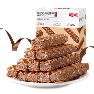百草味 脆里脆威化85g*6盒 咔咔脆 脆香米夹心巧克力 威化饼干 下午茶小零食