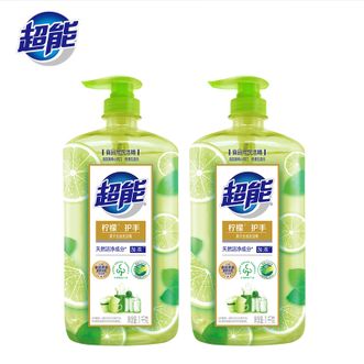 超能  洗洁精柠檬护手1kg*2瓶 去油不残留家庭洗涤剂祛味除腥【柠檬4斤装】