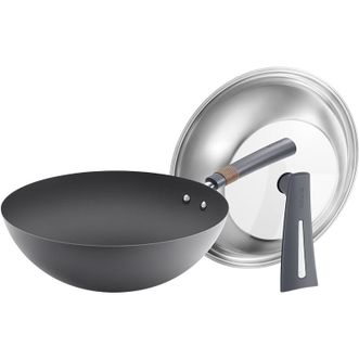 苏泊尔(SUPOR)   有钛真不锈无涂层铁锅EC32AH01 32cm