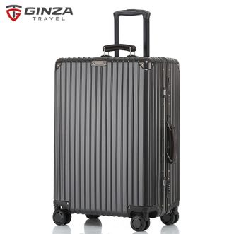 银座（GNZA）A-8953K-24寸复古商务铝框拉杆箱静音万向飞机轮旅行箱硬箱登机箱TSA密码锁行李箱