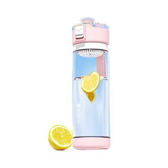 NONOO  方扣随手杯户外运动水杯tritan大容量弹盖直饮便携水杯650ml   蜜桃粉  NP650SB1