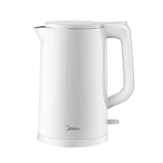 美的/Midea  电水壶/热水瓶 MK-AEK1769（白色）1.7L大容量 家用 烧水壶 双层防烫 304不锈钢水壶