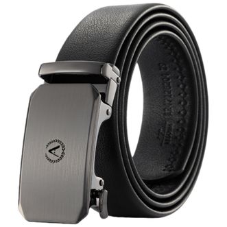 奥康（Aokang）  男士皮带自动扣年轻人潮流牛皮男款商务裤腰带真皮青年人黑色1247126204