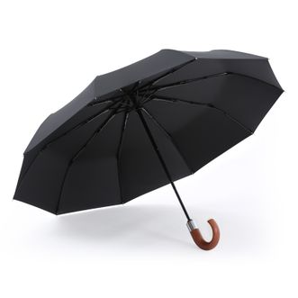 美度 MAYDU  全自动商务雨伞 男士加大加固防风三折晴雨伞 黑胶防晒防紫外线遮阳伞