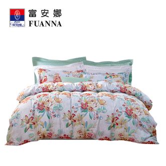 富安娜  磨毛印花四件套-芳华初韵 203*229cm