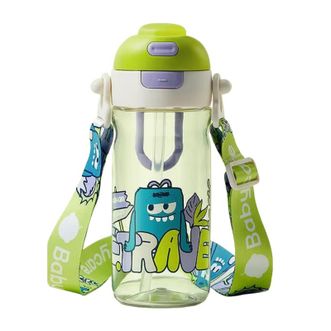 babycare  儿童水杯二合一户外运动水杯吸管杯直饮幼儿园水壶600mL绿色