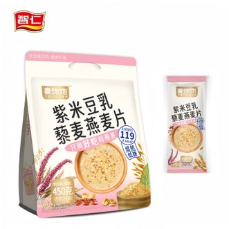 智仁  麦饱饱紫米豆乳藜麦燕麦片1袋450g