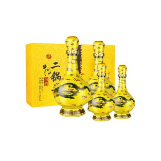 牛栏山 清香型 白酒 经典二锅头 黄龙 52度 500ml*2瓶+125ml*2瓶 礼盒装