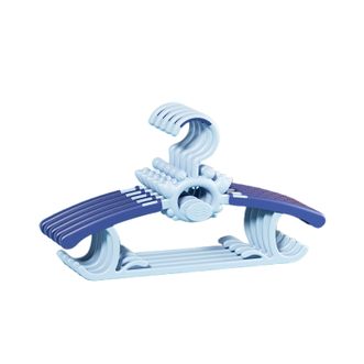 十月结晶  婴儿衣架宝宝家用晾晒衣架5个装【蓝色】