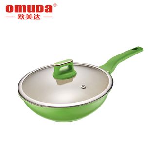 欧美达（OMUDA）  麦饭石不粘锅炒锅家用炒菜锅电磁炉专用燃气煤气灶适用  30cm   BJC30-F