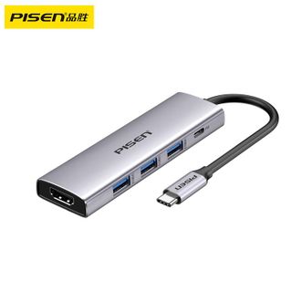 品胜/Pisen  Type-C扩展坞USB-C转HDMI转接头 4K高清投屏器 Type-C转USB/Type-C转换器 PD100W HUB分线器拓展坞PD雷电4/3适用15proiPadMac苹果华为电脑转换器