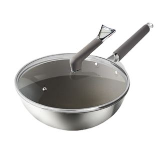 炊大皇（COOKER KING）  炒锅32cm 0氟健康易洁平底炒锅钛康炒锅不挑炉灶炒菜锅TK32CG