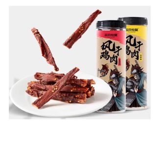三只松鼠  风干鸡肉条小罐装熟食鸡胸肉高蛋白耐嚼休闲解馋小零食   麻辣味    80g