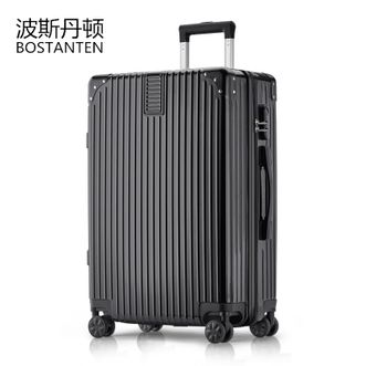 波斯丹顿（BOSTANTEN）24寸拉杆箱爆款行李箱万向轮旅行箱密码箱 黑色拉链款BJ9204040