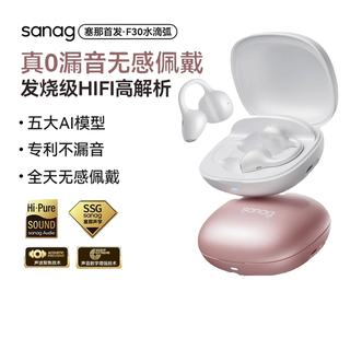 sanag  塞那F30耳夹式AI翻译蓝牙耳机【HIFI高音质+无感舒适半入耳】  华为小米苹果手机通用