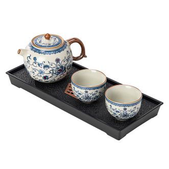 祥业  茶壶茶具套装  茶壶2杯+枕月盘  家庭泡茶壶茶杯茶盘