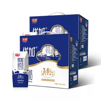 光明  优加纯牛奶 200ml*12*2提