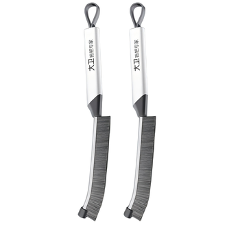 大卫  多功能卫生间长柄缝隙刷子死角硬毛浴室厨房洗手间用刷马桶 长条缝隙刷-2个装S13