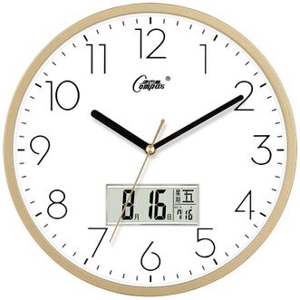 康巴丝（Compas）挂钟 创意时尚时钟 日历石英钟客厅卧室北欧时尚挂表金色