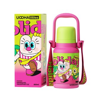 UOOHA Littles  保温悠悠桶 800ml保温杯 大容量水杯 步游城市 玫绿 UBW21-D