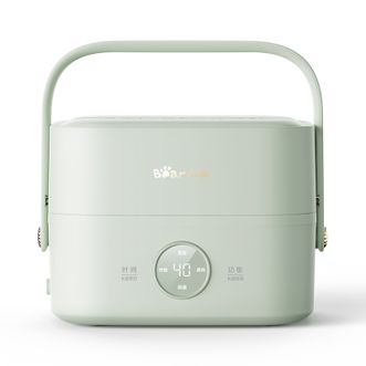 小熊/Bear  电热饭盒 加热饭盒 保温饭盒 双层四胆便捷式蒸煮热可预约粘内胆分隔带提手饭盒 DFH-G16W7绿色