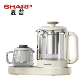夏普/Sharp  多功能养生壶 电热水壶花茶壶烧水壶恒温壶 煮养生汤银耳羹茶果茶 KP-ST10L-W 白色 0.8L