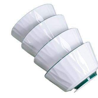 爱依瑞斯.ARIS  浮雕釉下緑简约12头陶瓷餐具AS-D1231H 含碗勺 高温烧制 实力耐热